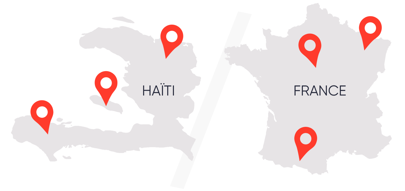 Carte des membres en Haïti et en France